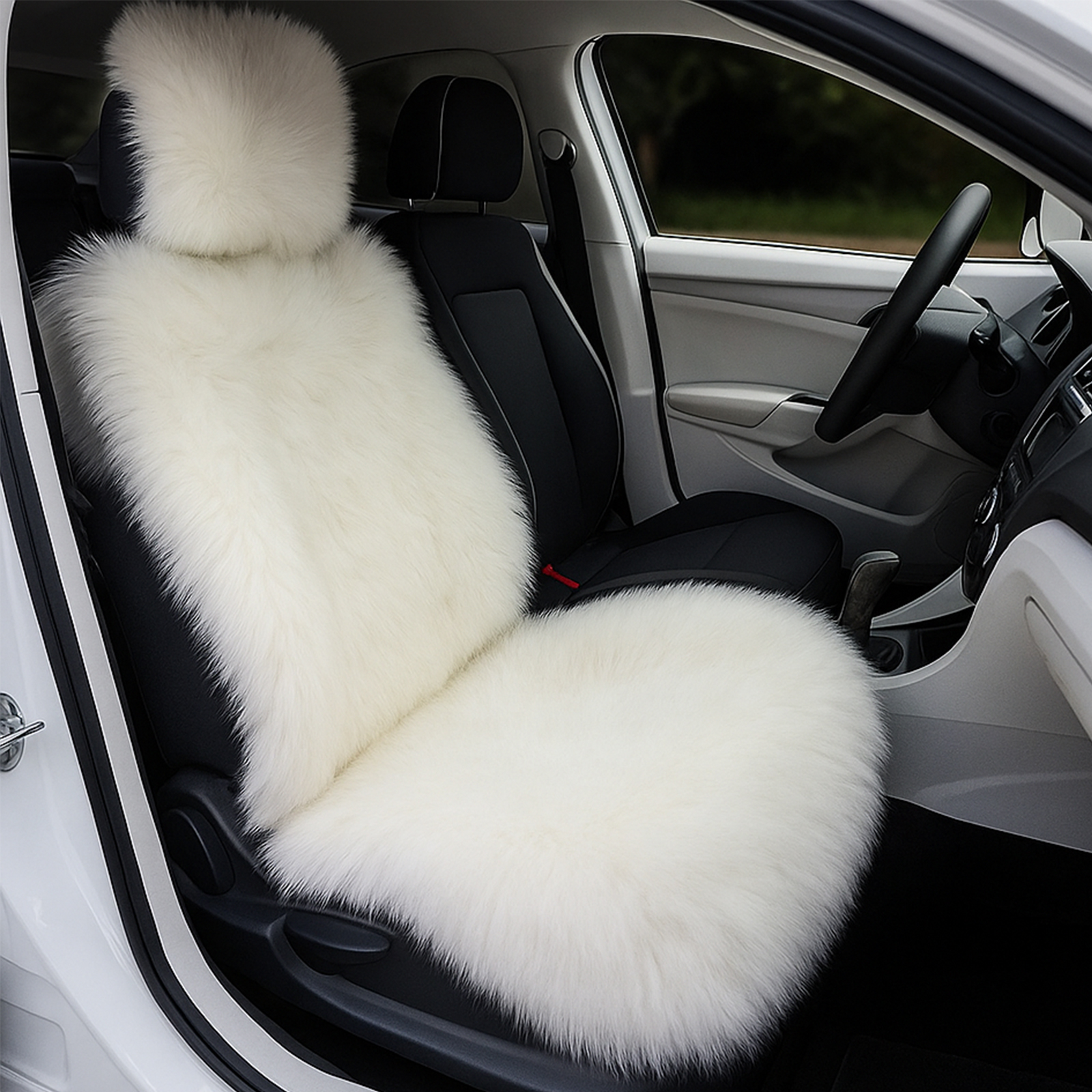 sheepskin seat cushion for car 2 Premium Sheepskin Car Seat Covers
