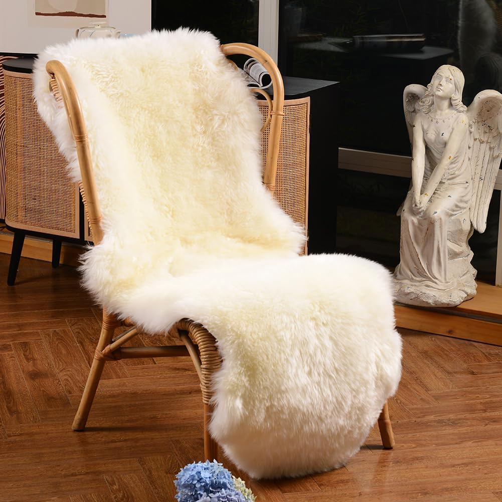 Sheepskin Rug-White double-tone 1 Sheepskin Rug-White double-tone