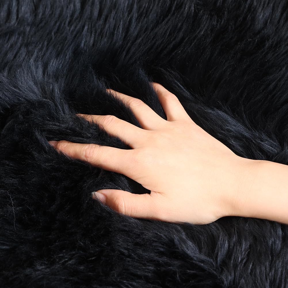 Genuine New Zealand Sheepskin Rug-black 6 Genuine New Zealand Sheepskin Rug-black - Image 6