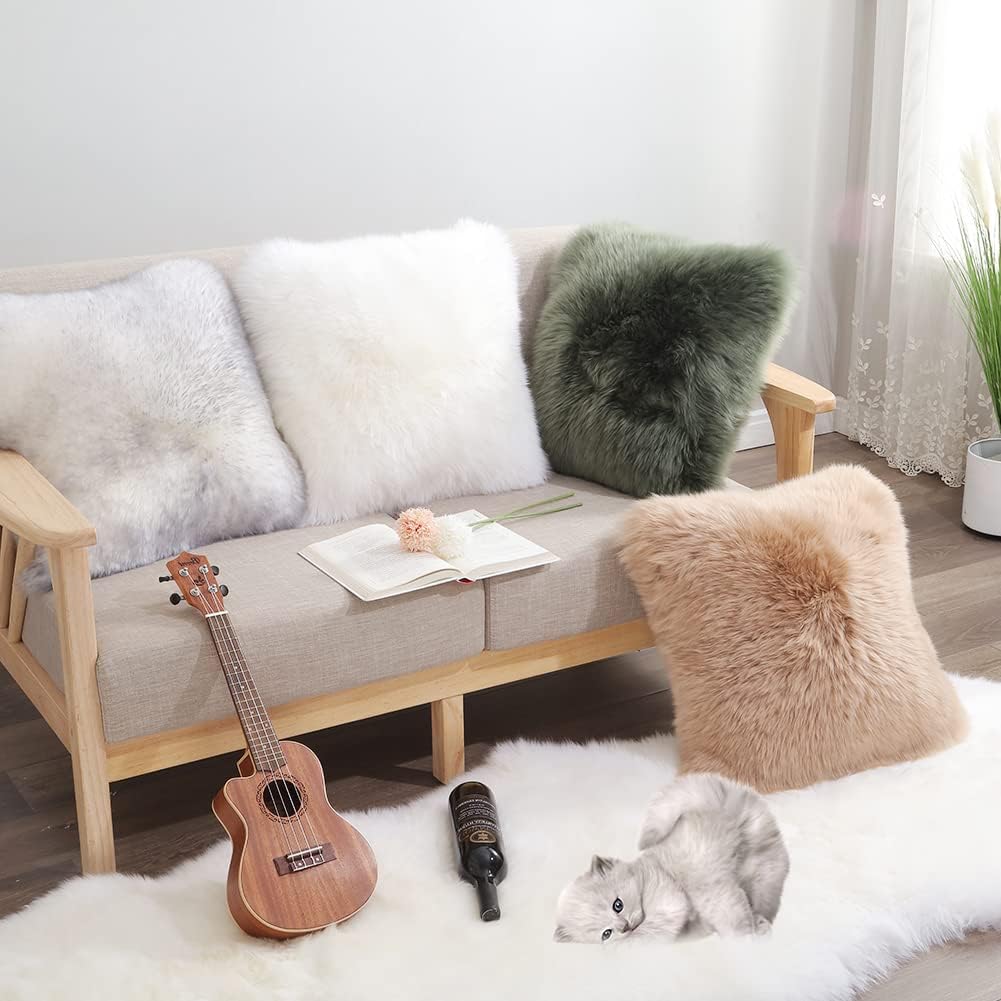 Sheepskin Throw Pillow 5 Sheepskin Throw Pillow - Image 5