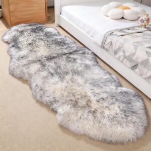 Genuine Fur Sheepskin Rug-Grey Tip