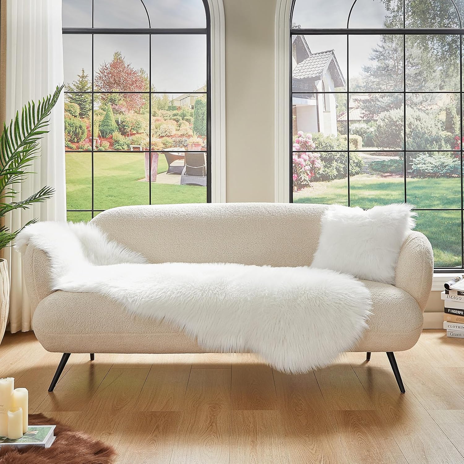 Sheepskin Rug-White double-tone 4 Sheepskin Rug-White double-tone - Image 4