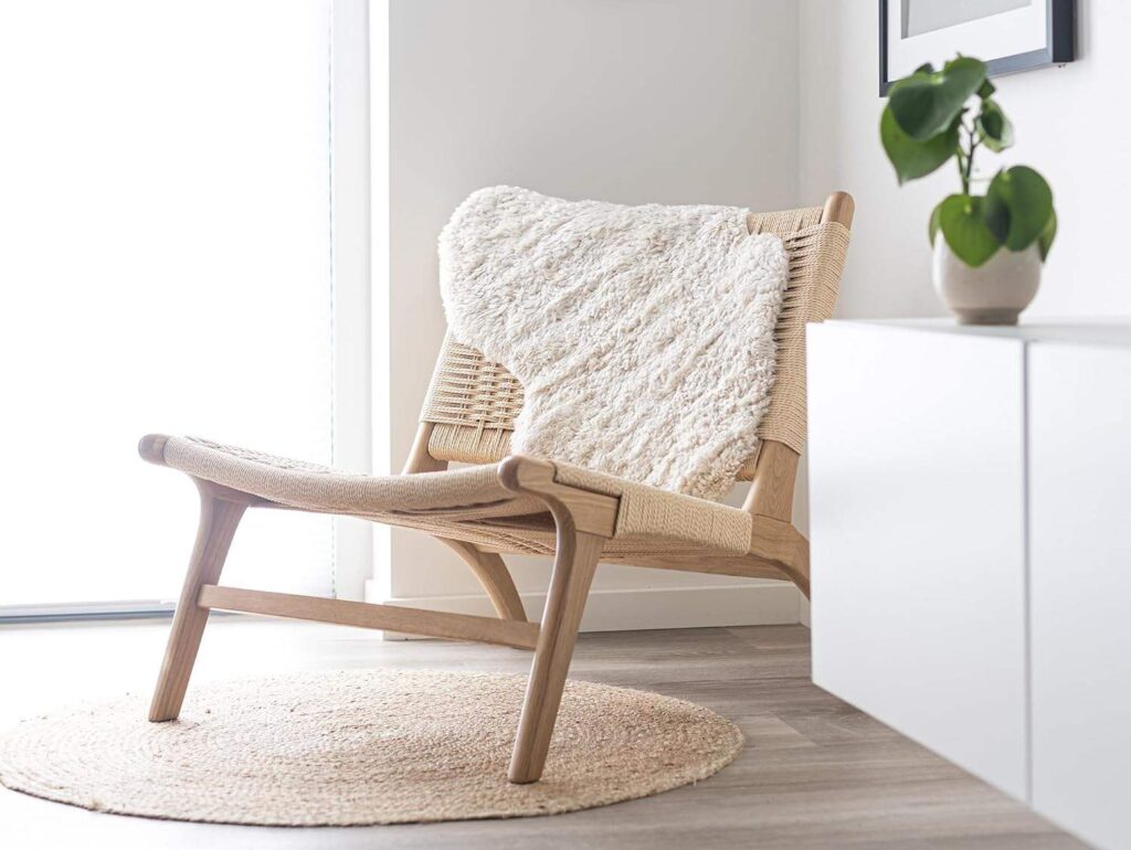 Nordic 2x3 ft Genuine Sheepskin Rug Short Pile Beige Animal Fur Bedside or Dining Table Unique Natural Creation with a Slightly Fluffy Texture