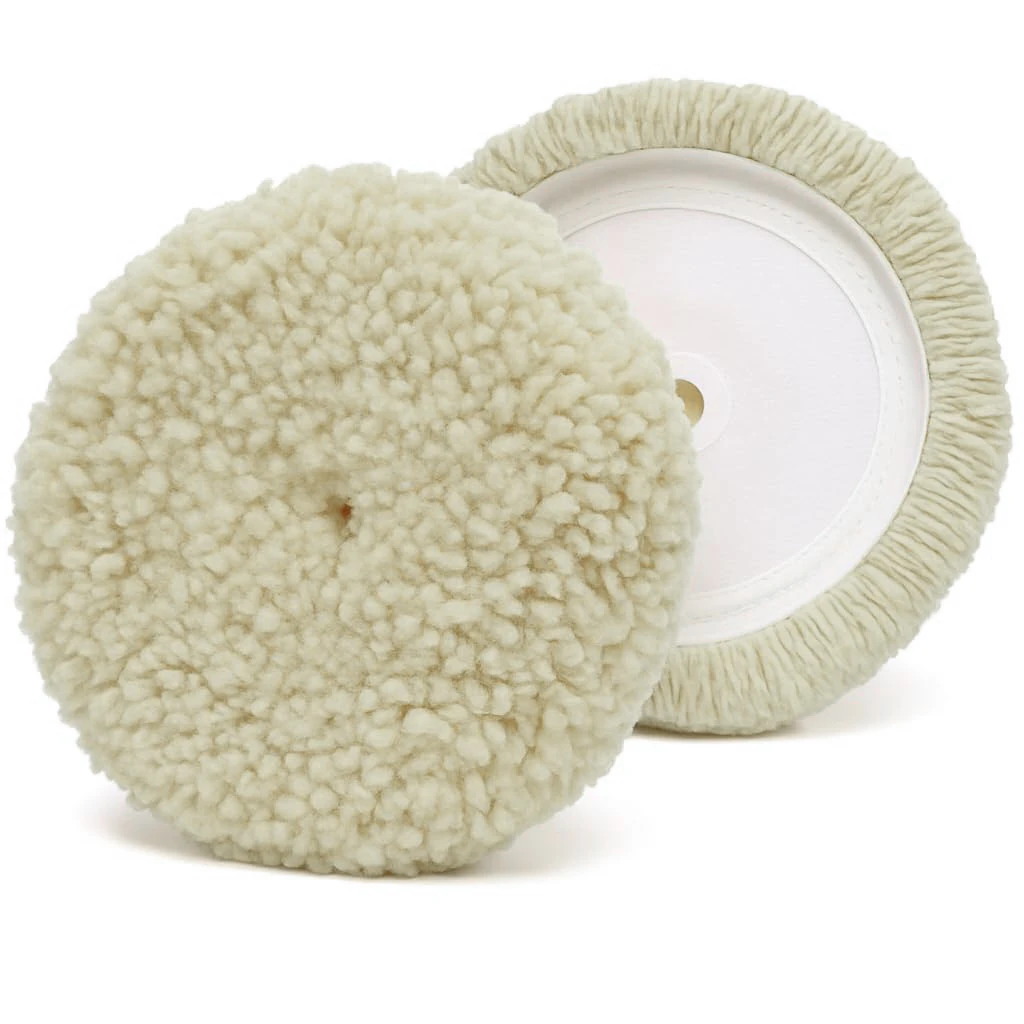 White single-sided wool polishing pad