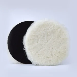 4-inch wool polishing pad with Velcro backing for car detailing
