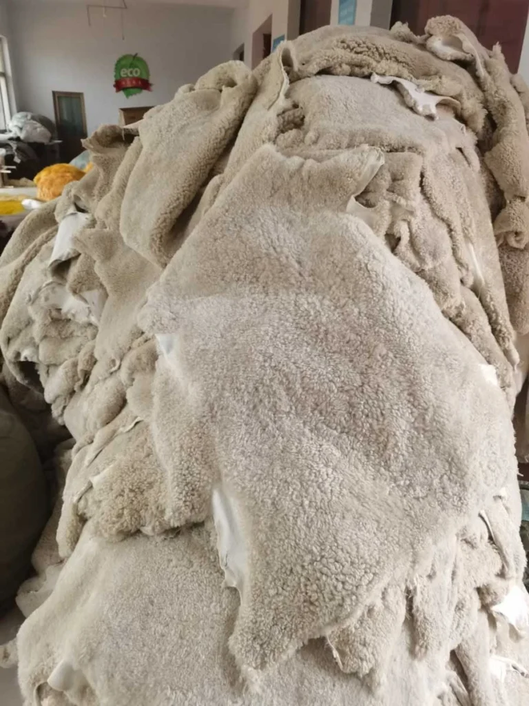 sheepskin 5 Curly sheepskin used for making custom furniture