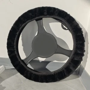 Faux fur steering wheel cover