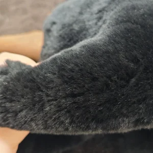 Black sheepskin shearling for clothing