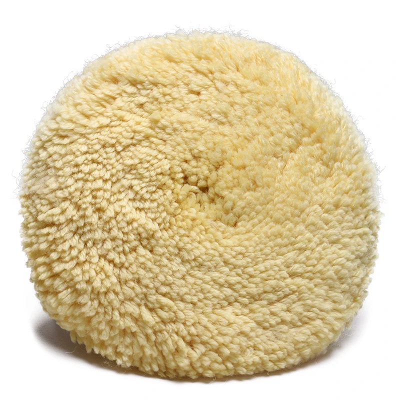 Twisted wool cutting pad | double side-yellow 1 Twisted wool cutting pad | double side-yellow