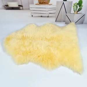 Single pelt Sheepskin rug -yellow