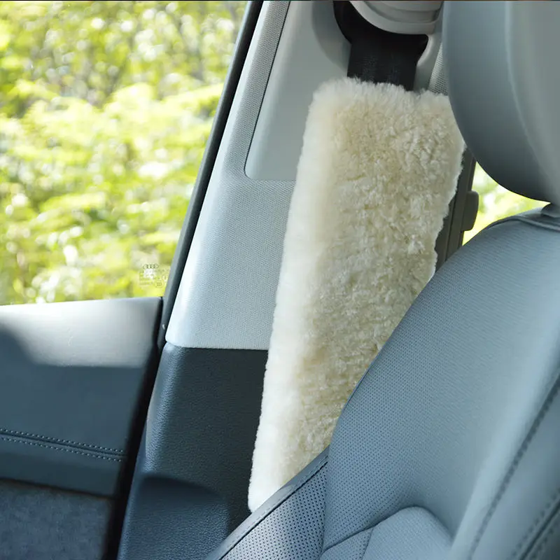 Sheepskin SeatBelt Cover 2 Sheepskin Seat Belt Cover